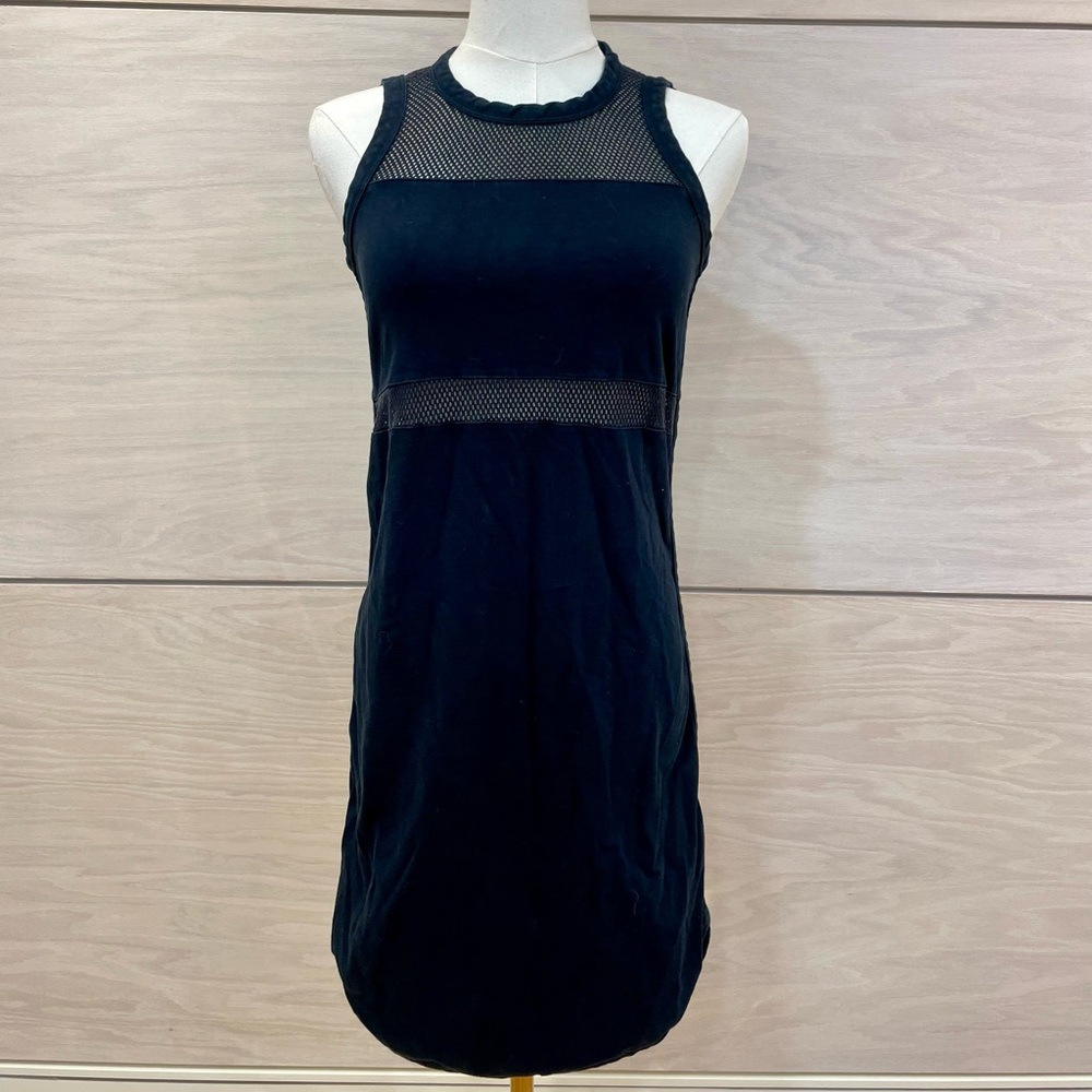 Black Sleeveless Mesh Jean Marlo Illusion Panel Dress